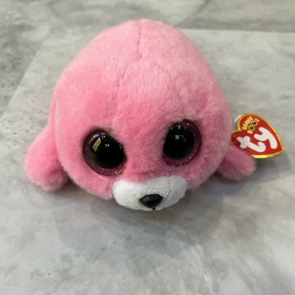 TY Beanie Boos PIERRE the Pink Seal with Big‎ Glitter Eyes Small 6" - Picture 3 of 6